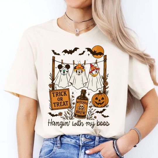 Discover Hangin With My Boos Shirt Mickey & Friends Halloween Shirt Disney Halloween Tee, Mickey's Not So Scary Party Shirt Disney Halloween Shirt