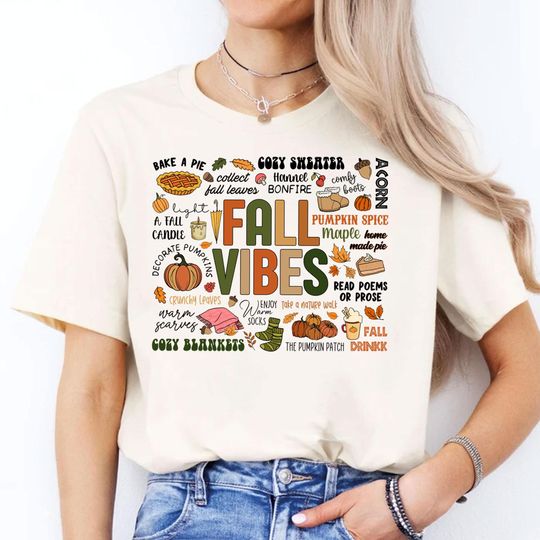 Discover Fall Vibes Shirt, Spooky Season Autumn Lover Gift