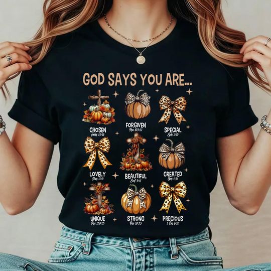 Discover Coquette Leopard Bow Thanksgiving Shirt, Christian Bible Verse Tee