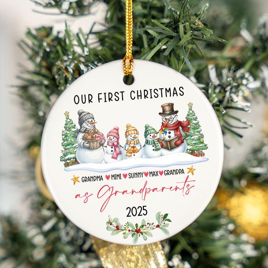 Personalized As Grandparents Ornament, First Christmas, Grandchild, New Baby