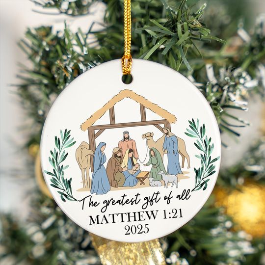 Discover Custom Nativity Christmas Ornament. Christian Gift,  The Greatest Gift Of All