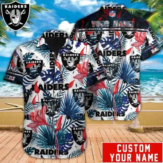 Discover Personalized Las Vegas Raiders Vibrant Jungle Hawaiian Shirt Size S-5XL
