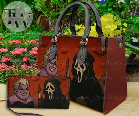 Discover Personalized Horror Halloween Leather Handbag, Horror Leather Bag
