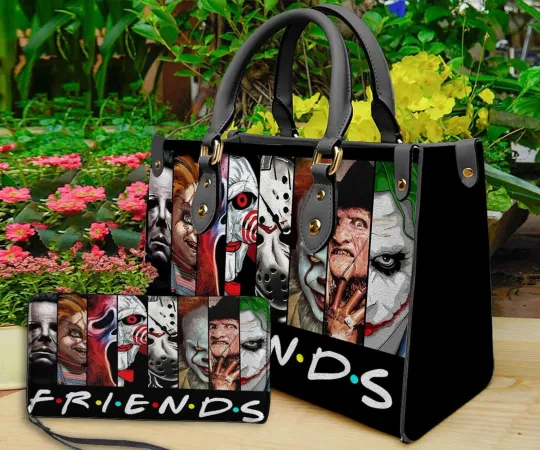 Discover Personalized Horror Halloween Leather Handbag, Horror Leather Bag