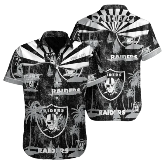 Discover Personalized Las Vegas Raiders Retro Sunset Hawaiian Shirt Size S-5XL