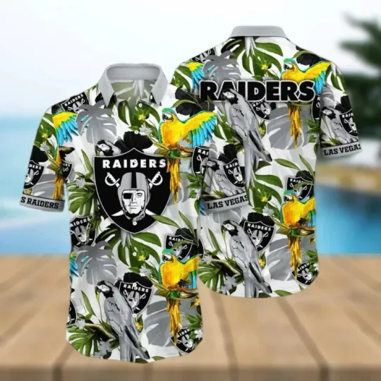 Discover Las Vegas Football Tropical Parrot Paradise Hawaiian Shirt , Gift for Fan