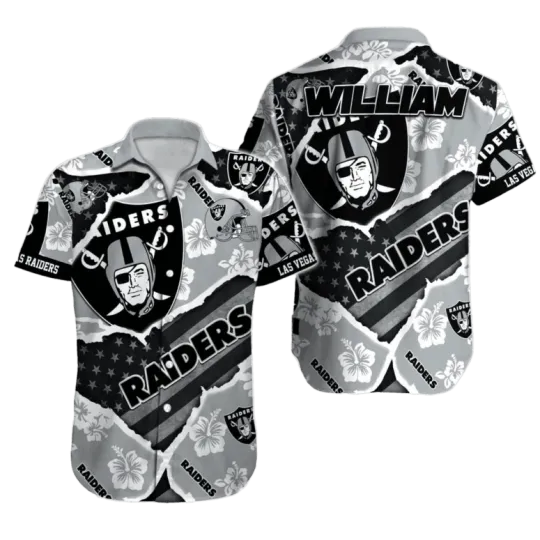 Discover Personalized Las Vegas Football Patriotic Tropic Hawaiian Shirt , Gift for Fan