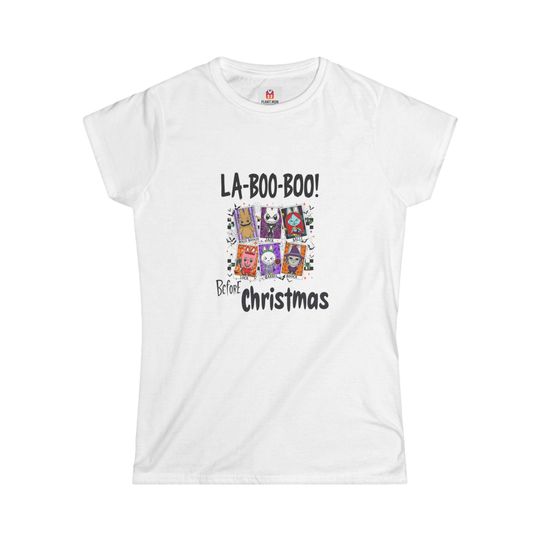 Discover Labubu Halloween Women's Tee, LA-BOO-BOO Before Christmas T-Shirt, Cute Halloween Tee, Women's Softstyle Tee, Halloween Costume Shirt,