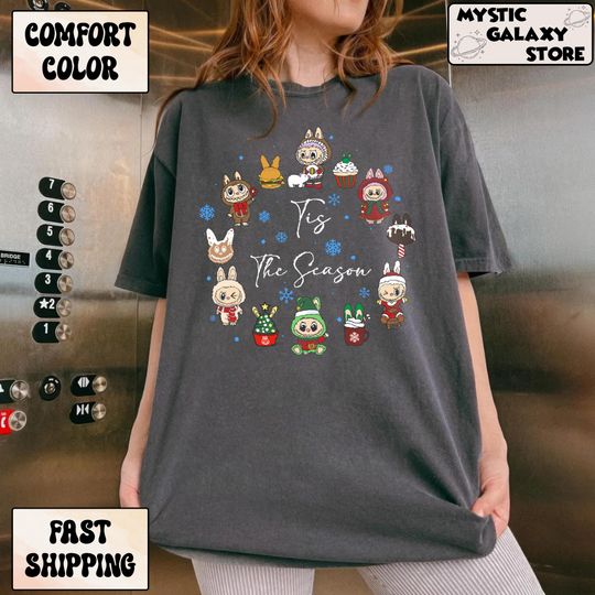 Tis The Season Christmas Labubu T-Shirt, Merry Christmas Labubu Tee, Cute Labubu And Friends Winter Tee, Gift For Lover