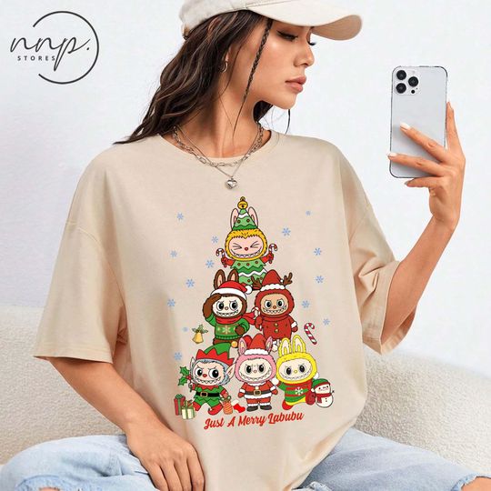 Discover Just a Merry Monster Doll Christmas Tree Shirt, Cute Christmas Sweatshirt, Kawaii Xmas Hoodie, Doll Cartoon Christmas Toddler T-Shirt