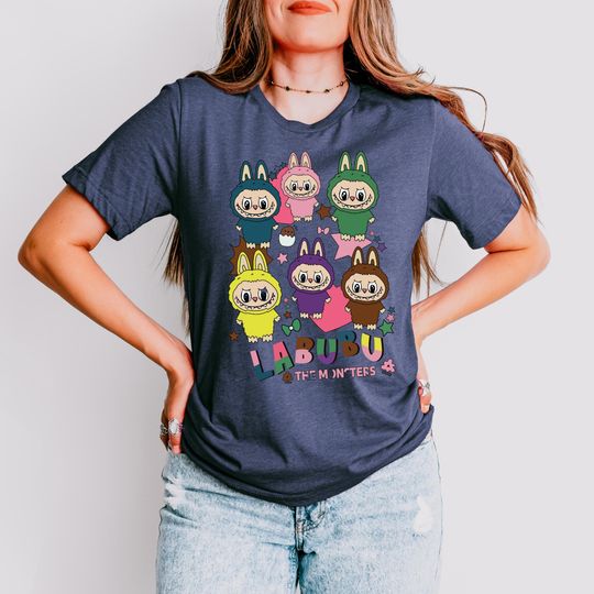 Discover Kawaii Labubu Monsters T-Shirt, Cute Chibi Animal Costume Tee, Harajuku Aesthetic Shirt, Kawaii Anime Style Shirt, Labubu Inspired Chibi Tee