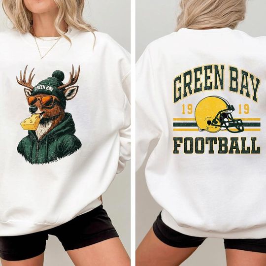 Green Bay Mascot Football Vintage 2 Side Sweatshirt, Toodler Green Bay Football, Game Day Tee, Football Season Sweatshirt