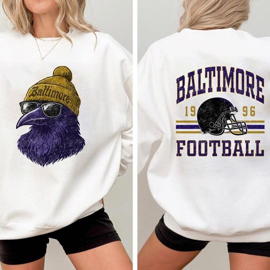 Discover Baltimore Mascot Football Vintage 2 Side Sweatshirt, Toodler Baltimore Football, Game Day Tee, Football Season Sweatshirt