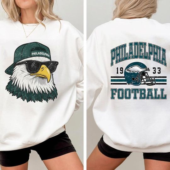 Discover Philadelphia Mascot Football Vintage 2 Side Sweatshirt, Toodler Philadelphia Football, Game Day Tee, Football Season Sweatshirt