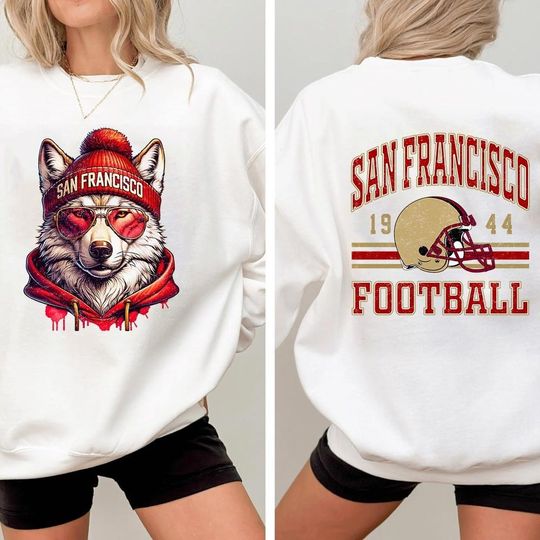 Discover San Francisco Mascot Football Vintage 2 Side Sweatshirt, Toodler San Francisco Football, Game Day Tee, Football Season Sweatshirt