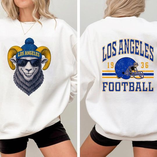 Los Angeles Mascot Football Vintage 2 Side Sweatshirt, Toodler Los Angeles Ra Football, Game Day Tee, Football Season Sweatshirt