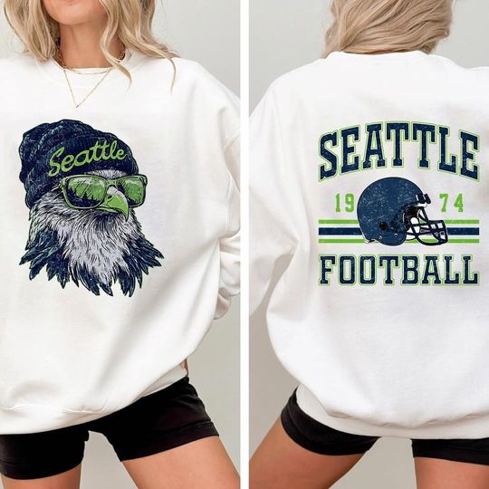 Discover Seattle Mascot Football Vintage 2 Side Sweatshirt, Toodler Seattle Football, Game Day Tee, Football Season Sweatshirt