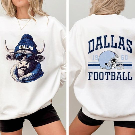 Discover Dallas Mascot Football Vintage 2 Side Sweatshirt, Toodler Dallas Football, Game Day Tee, Football Season Sweatshirt
