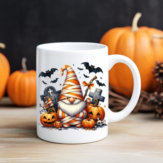 Discover Super Cute Halloween Gnome Ceramic Mug, Halloween Coffee Cup
