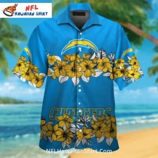 Discover Los Angeles Chagerrs Bold Floral Football Hawaiian Shirt, Gift for Fan