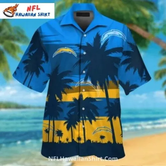 Discover Los Angeles Chagerrs Tropical Hawaiian Shirt With Palm Tree Design, Gift for Fan