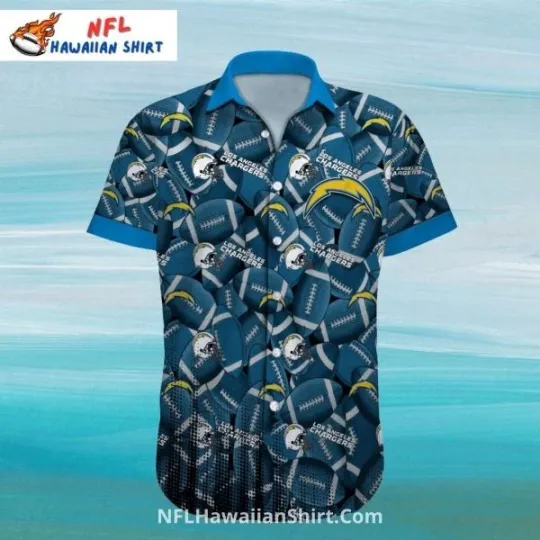 Discover Los Angeles Chagerrs Blue Football Collage Hawaiian Shirt, Gift for Fan