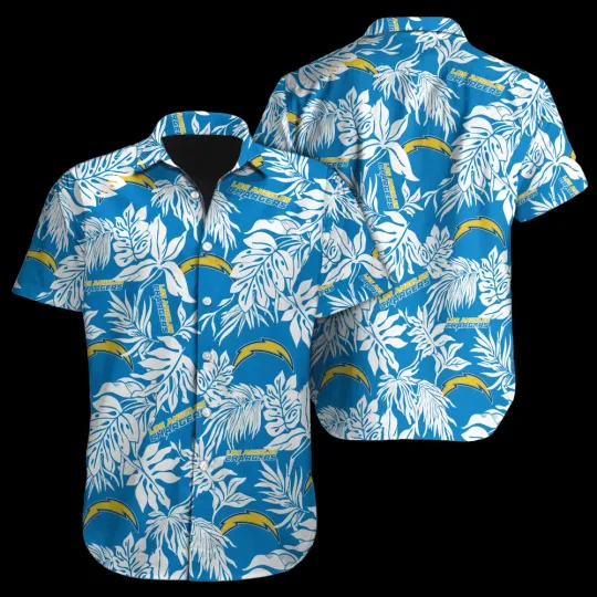 Los Angeles Chagerrs Tropical Leaf Hawaiian Shirt Summer Aloha, Gift for Fan