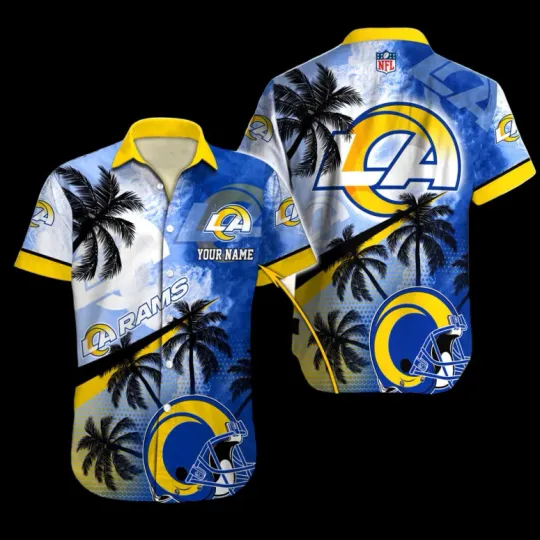 Discover Personalized Los Angeles Raams Tropical Wave Hawaiian Shirt Unisex Summer Aloha