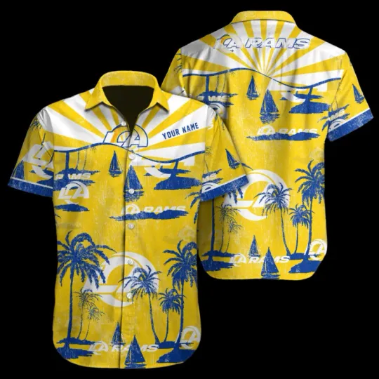 Discover Personalized Los Angeles Raams Jungle Spirit Hawaiian Shirt Unisex Summer Aloha