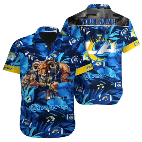 Discover Personalized Los Angeles Raams Tropical Blaze Hawaiian Shirt Unisex Summer Aloha