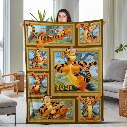 Discover Disney Winnie The Pooh Tigger Cute Classic Graphics Customize Fleece Blanket