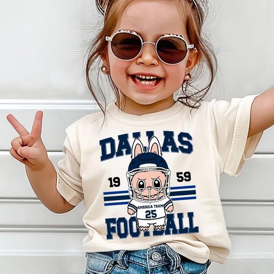 Discover Vintage Dallas Football Shirt, Labubu Football Cute Kid, Gift For Christmas Football
