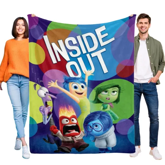 Discover Inside Out Flannel Blanket, Disney Movie Cartoon Funny Fleece Blanket