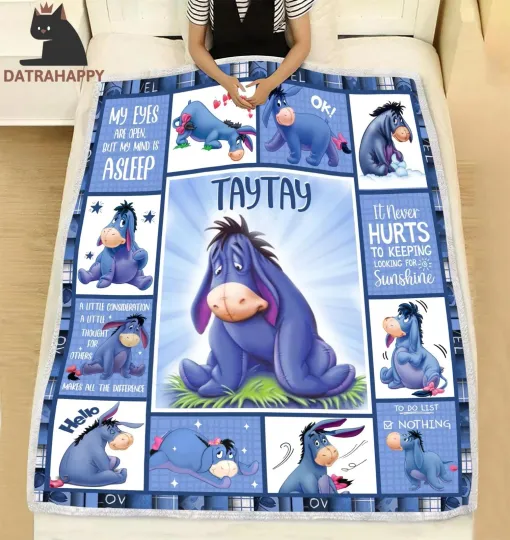 Discover Personalized Eeyore Blanket Fleece, Sherpa, or Quilt 2025 Blanket