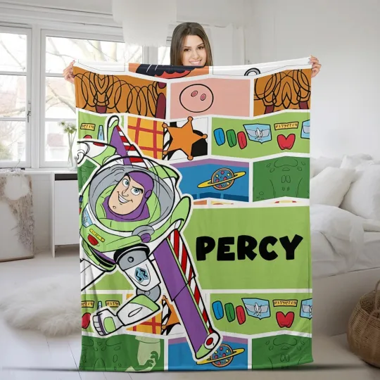 Personalized Disney Buzz Lightyear Toy Story Fleece Blanket