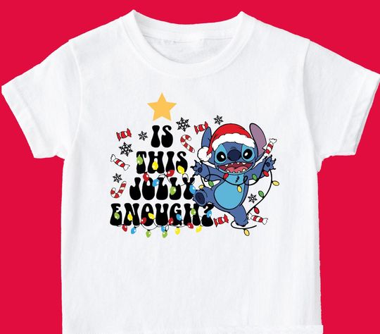 Discover Is This Jolly Enough Christmas Shirts, Santa Stitch Christmas Outfit, Stitch Disney Shirt, Christmas Trends 2024, Disneyland Family Vacation