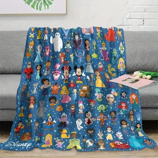 Discover Disney Cute Cartoon Characters Starry Fleece Blanket