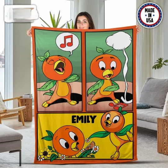 Discover Disney Orange Bird Sunshine Customize Fleece Blanket