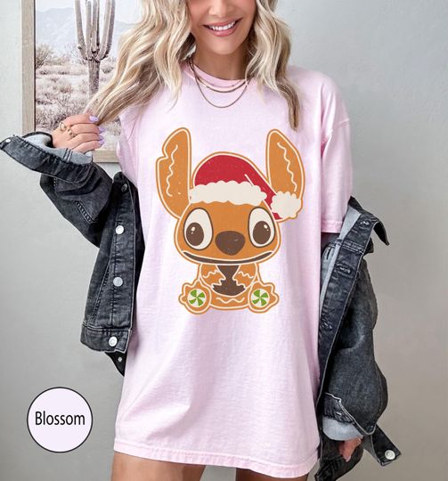 Discover Disney Stitch Christmas Comfort Colors Shirt, Stitch Gingerbread Christmas Shirt, Christmas Cookie T Shirt, Lilo And Stitch Christmas Tee