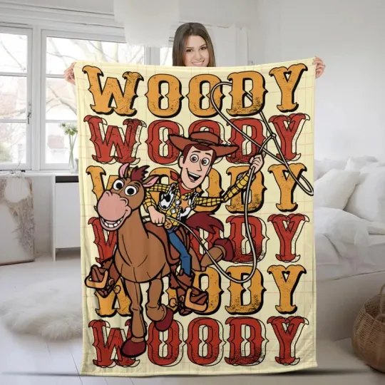 Discover Disney Toy Story Woody & Bulleyes Vintage Art Customize Fleece Blanket