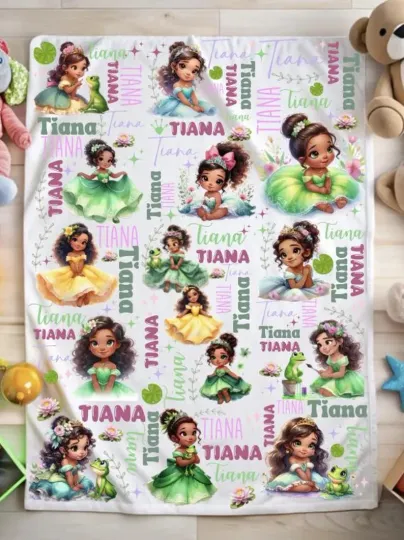 Tiana Personalized Disney Princess & Frog Fleece Blanket, Fleece Blank