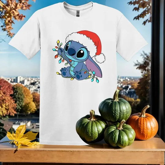 Discover Lilo And Stitch Christmas T-shirt Kids Hoodie Men Women Unisex Tshirt SX170