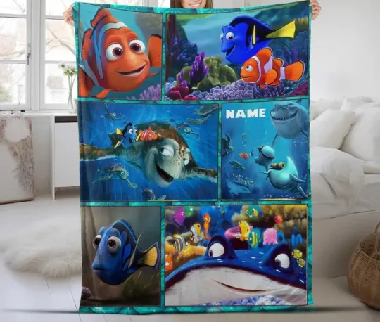 Disney Finding Nemo Dory Movie Scenes Oceane View Customize Fleece Blanket
