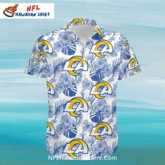 Discover Los Angeles Raams White Floral Pattern football Hawaiian Shirt, Gift for Fan