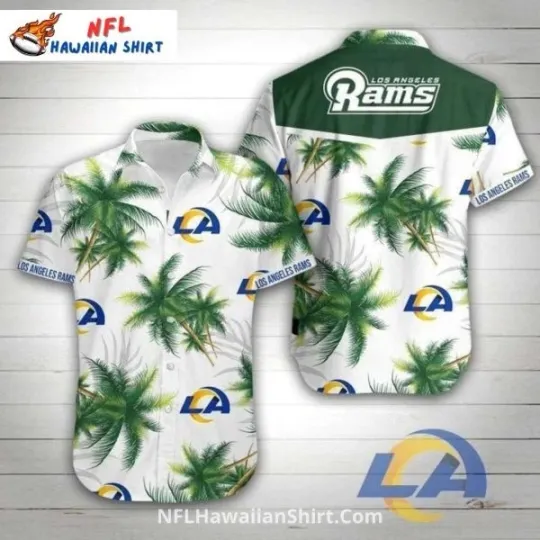 Discover Los Angeles Raams White Palm Tree Summer football Hawaiian Shirt, Gift for Fan