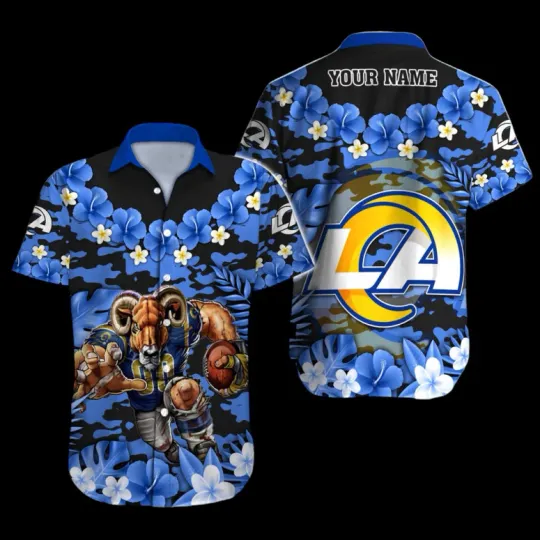 Personalized Los Angeles Raams Tropical Warrior Hawaiian Shirt Summer Aloha, Gift for Fan