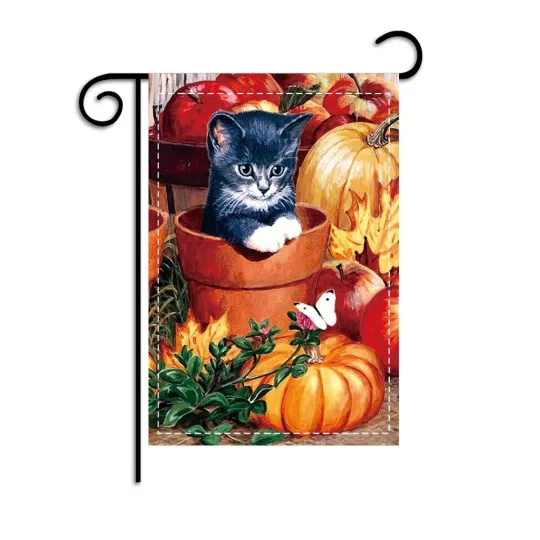 Discover Double Sided Cat Garden Flag, Thanksgiving Yard Decor