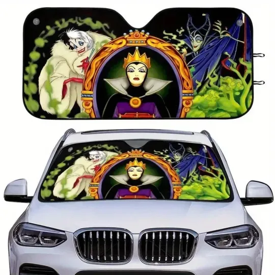 Discover Evil Queen Cruella &amp Maleficent Halloween Villains Car Windshield Sun Shade