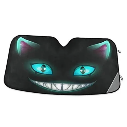 Discover Fantasy Scary Laugh Cat Black Cheshire Halloween Car Windshield Sun Multi 2
