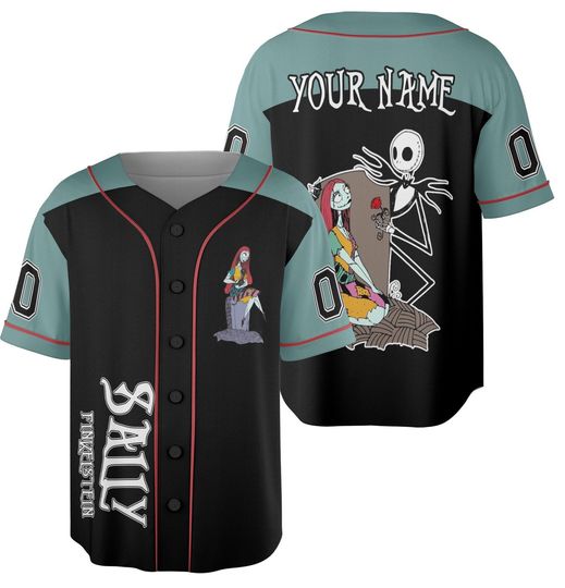 Discover Personalized Disney Sally The Nightmare Before Christmas Baseball Jersey, Custom Sally Halloween Jersey, Disneyland Family Trip Shirt